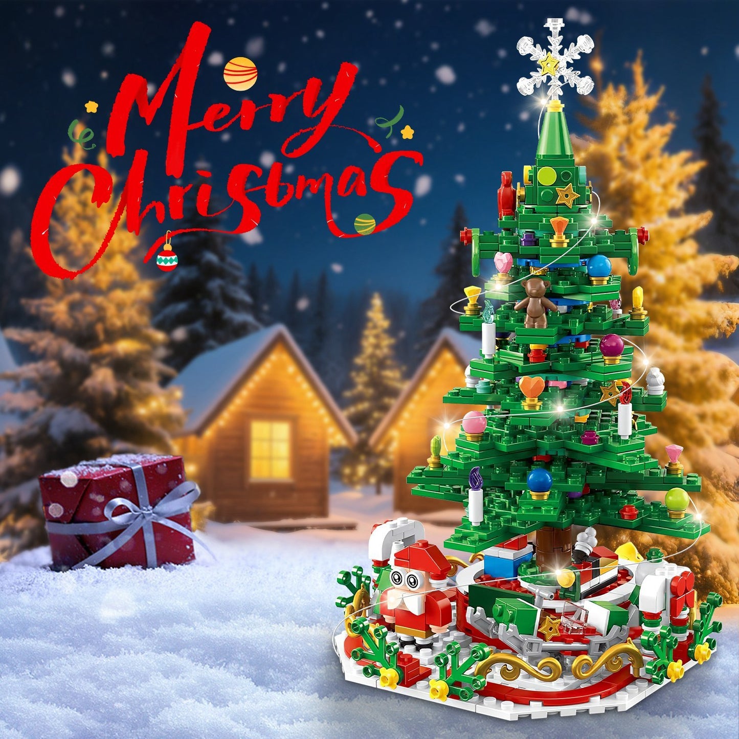 Christmas Tree Building Blocks with LED & Advent Calendar
