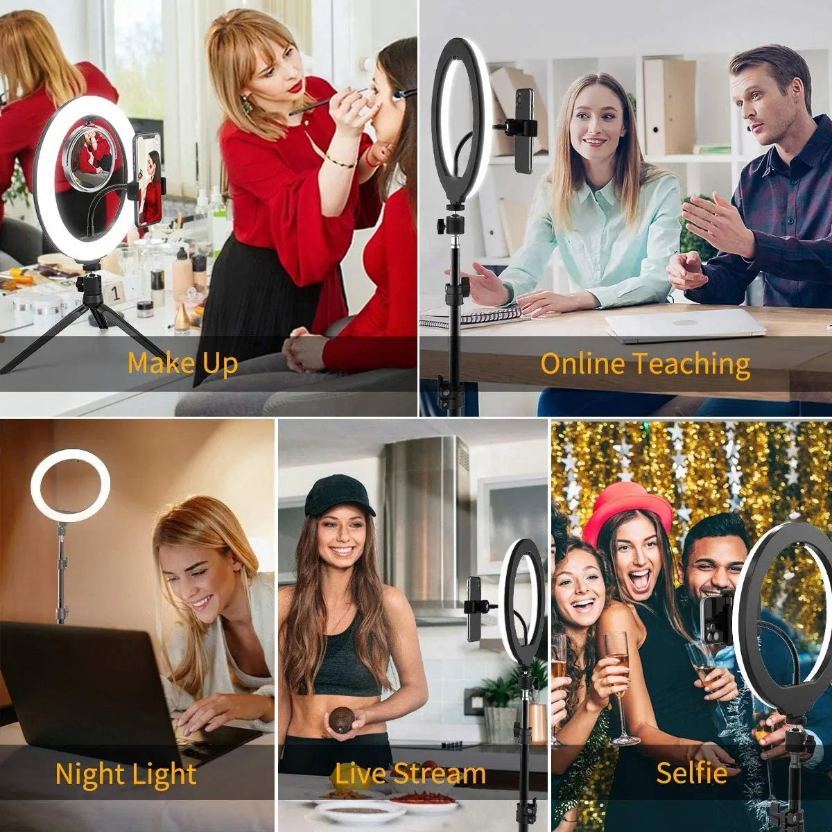 LED Selfie Ring Lamp with Phone Holder Tripod