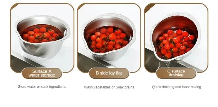 Rice Washer Strainer Bowl