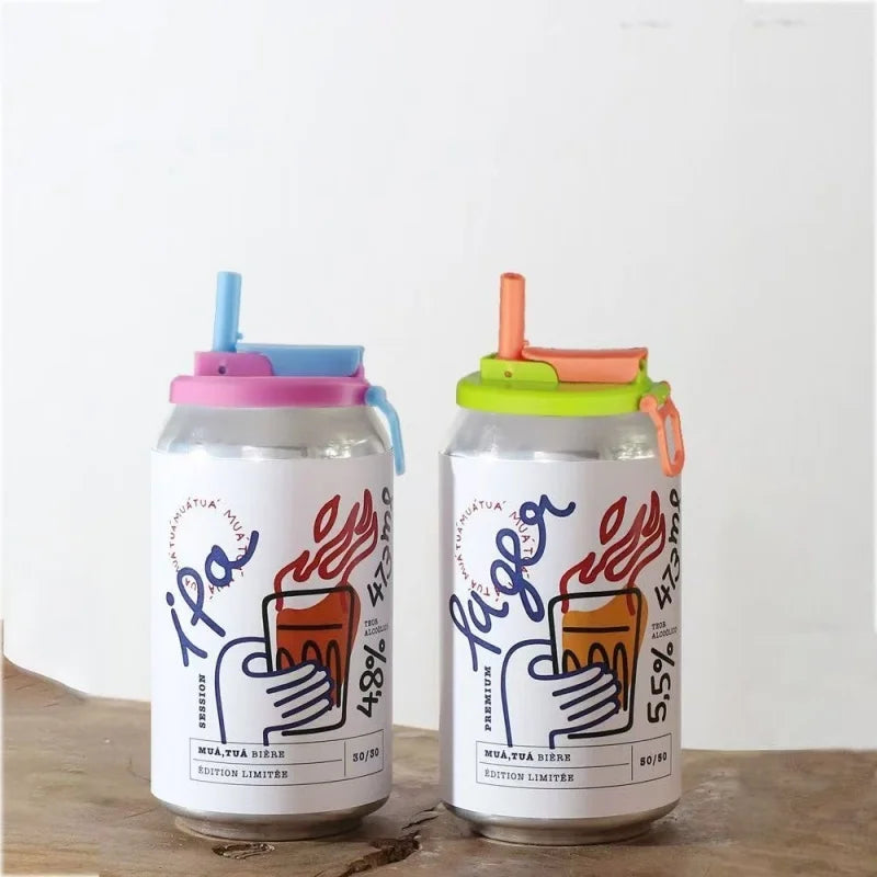 Can Lid With Silicone Straw