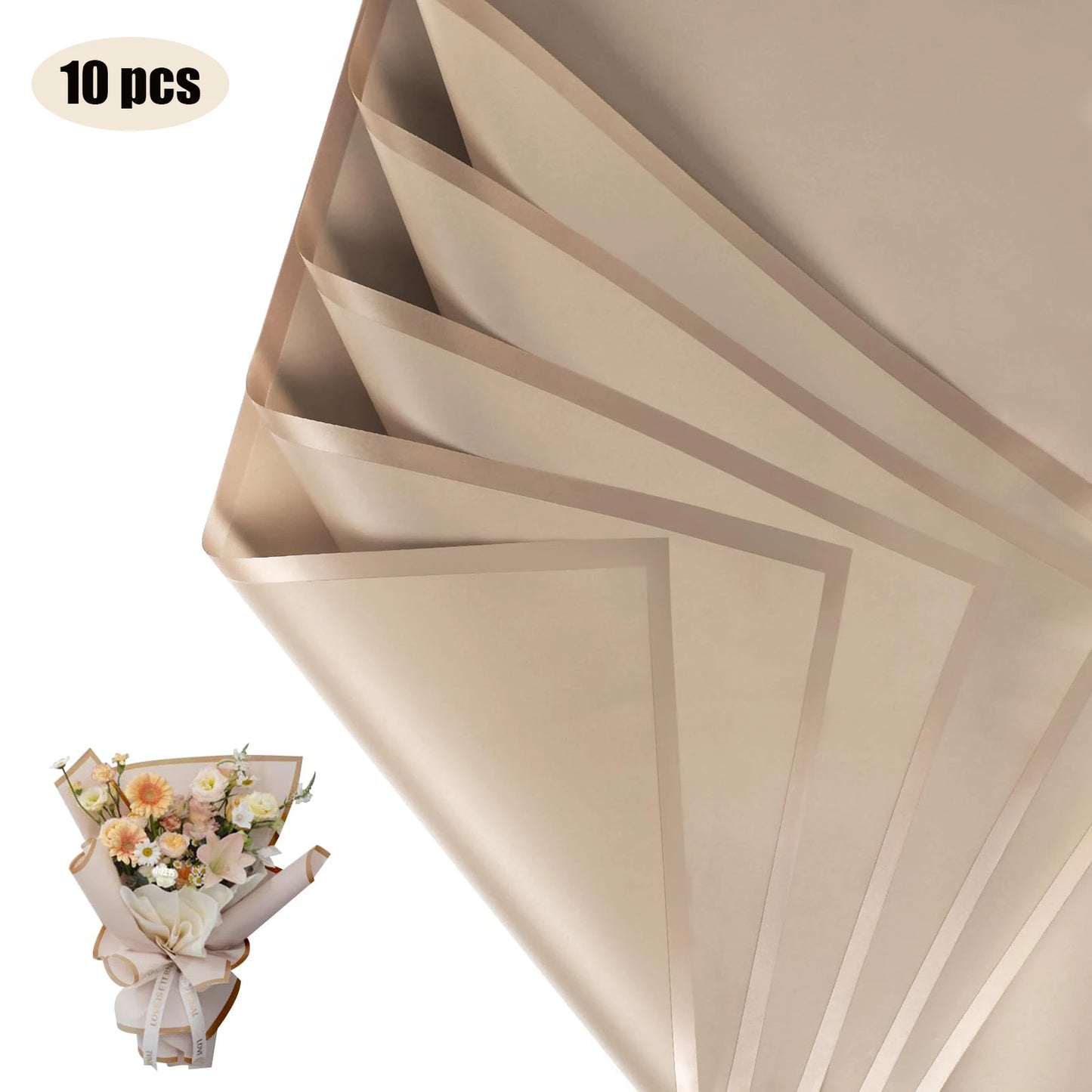 Flower Wrapping Paper with Golden Edges