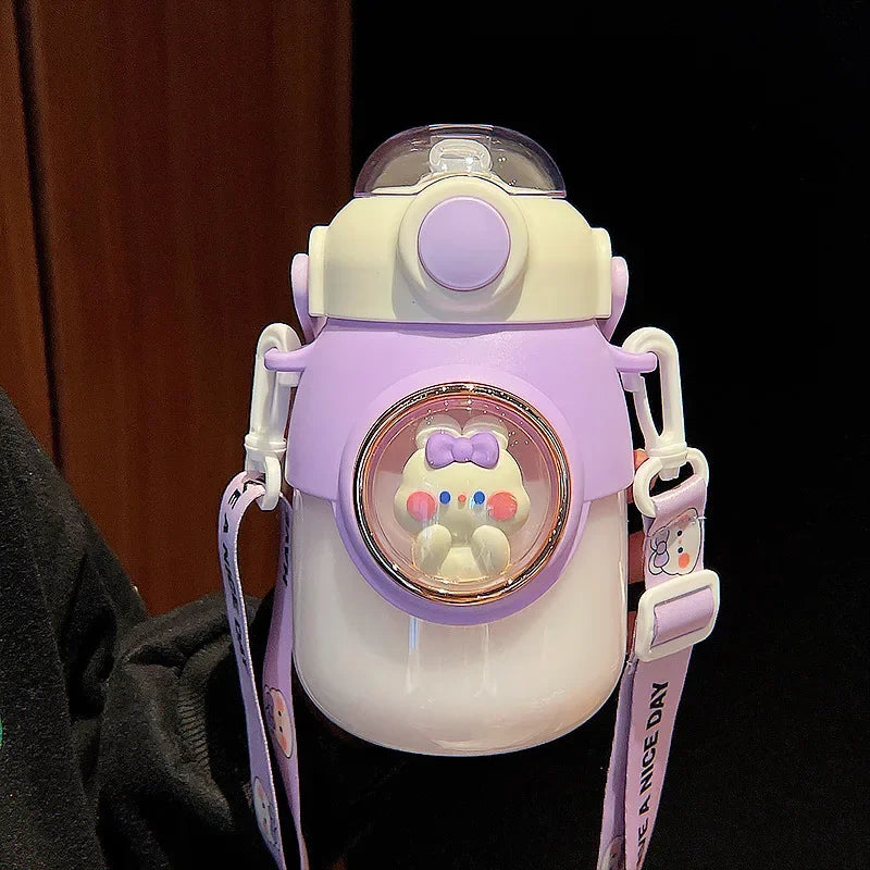 Cute Kids Water Bottles With Straw