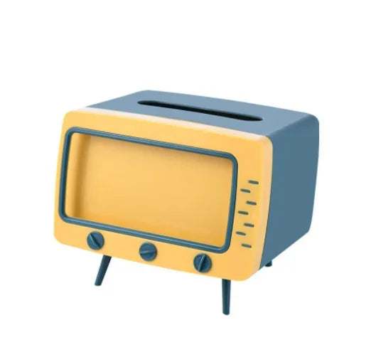 TV Tissue Box Holder with Phone Stand