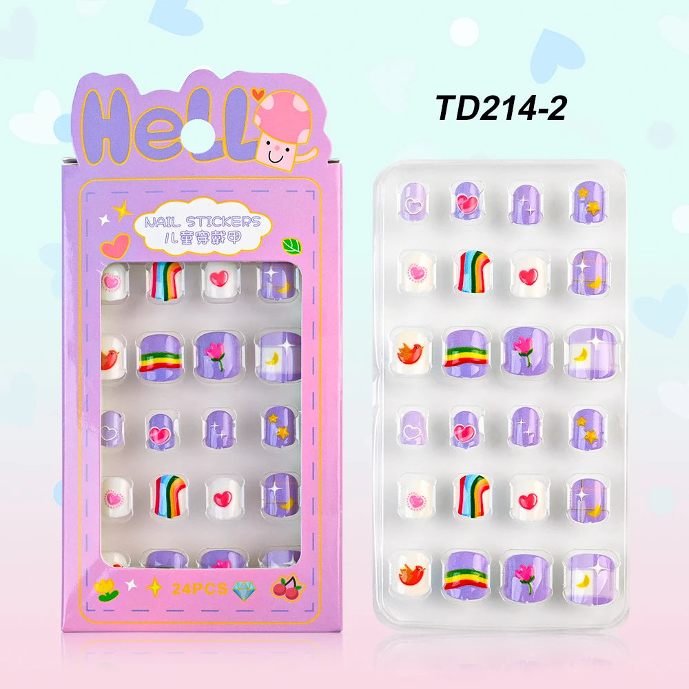 3D Cartoon Fake Nails for Girls