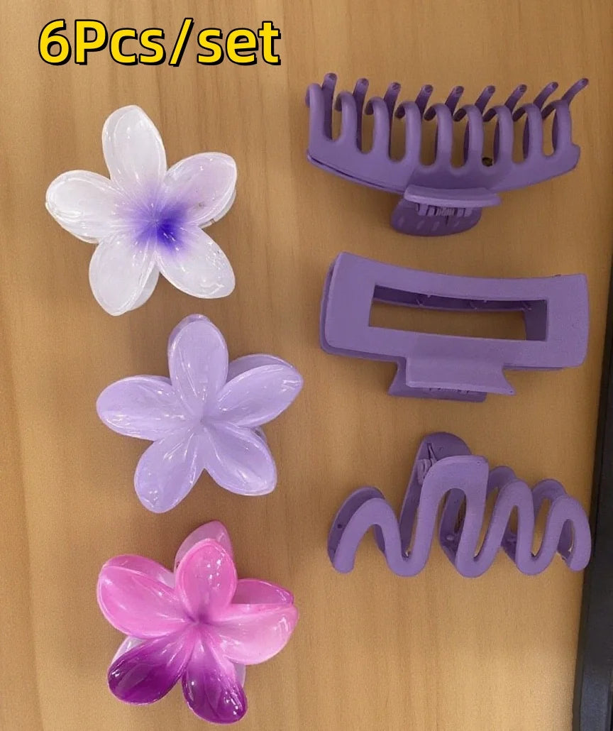 Gradient Flower Hair Clips