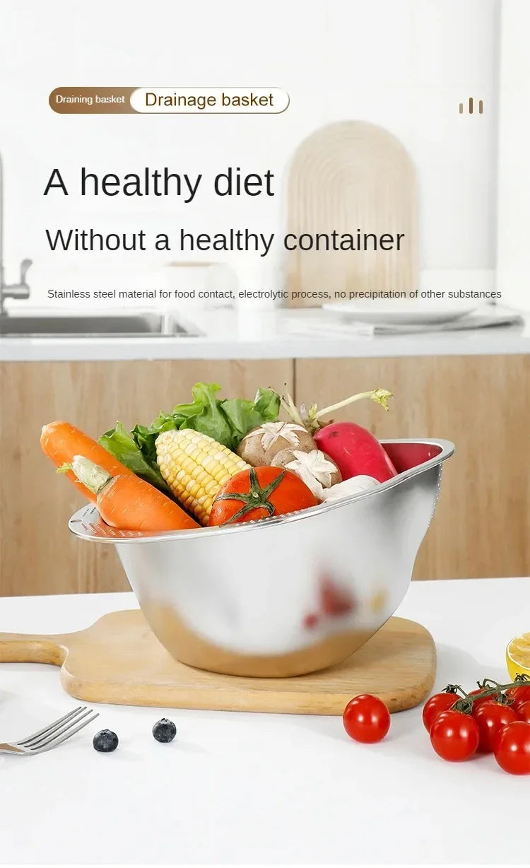 Rice Washer Strainer Bowl