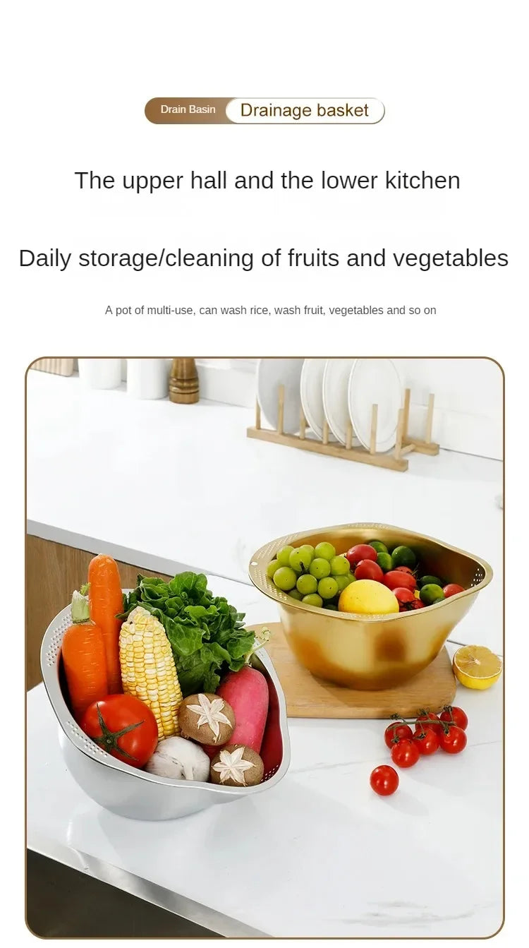 Rice Washer Strainer Bowl