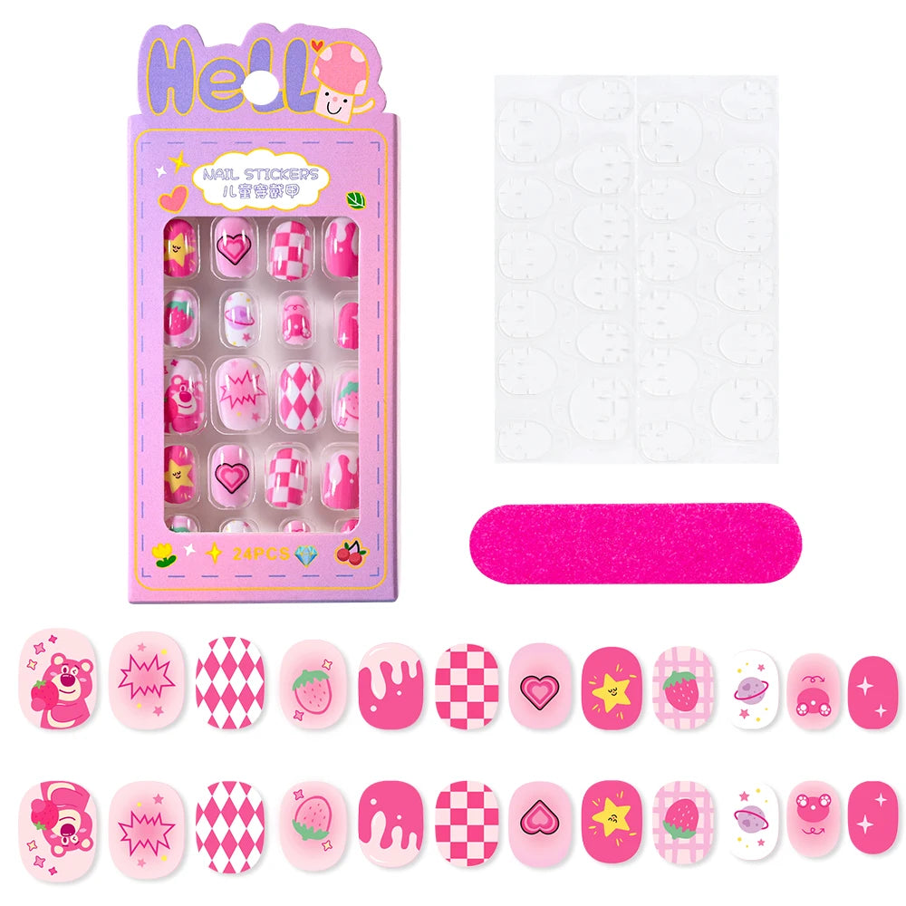 3D Cartoon Fake Nails for Girls