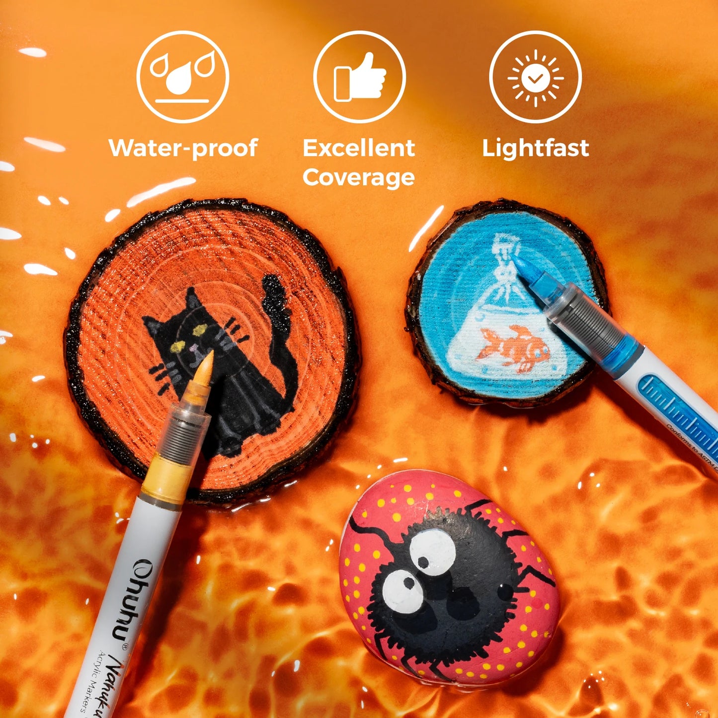 Ohuhu 24-Color Acrylic Paint Markers