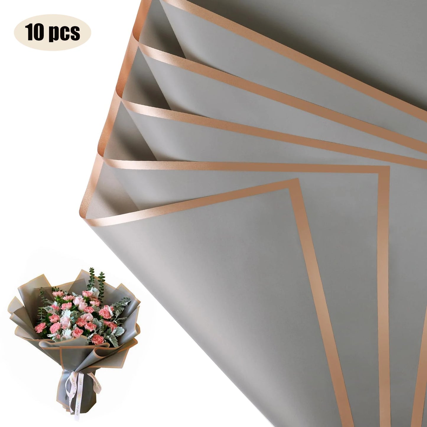 Flower Wrapping Paper with Golden Edges