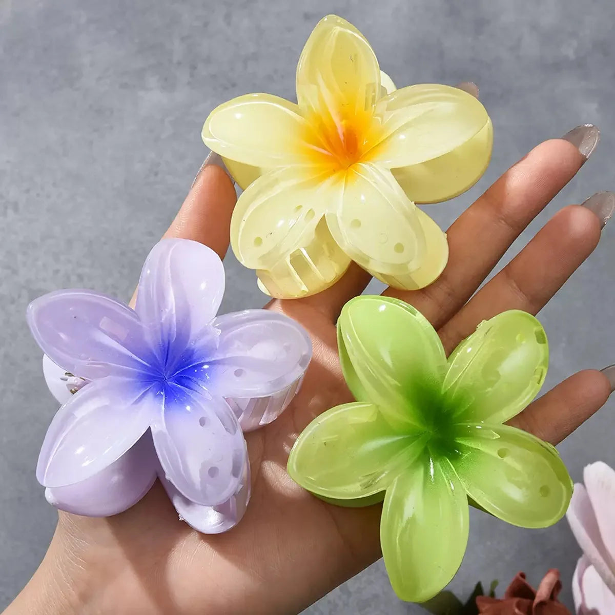 Gradient Flower Hair Clips