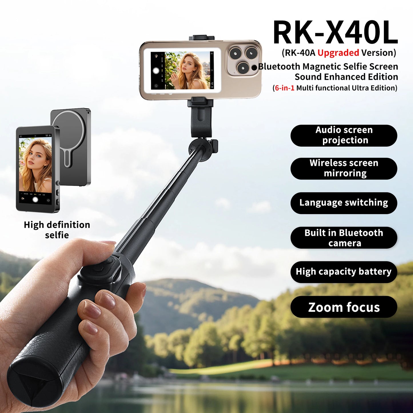 Magnetic Wireless Phone Selfie Monitor