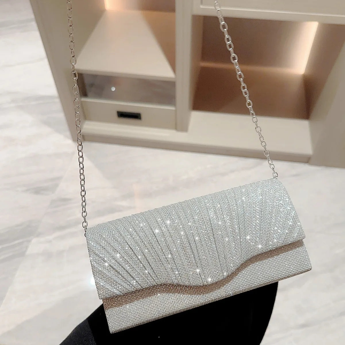 Silver Clutch Evening Bag