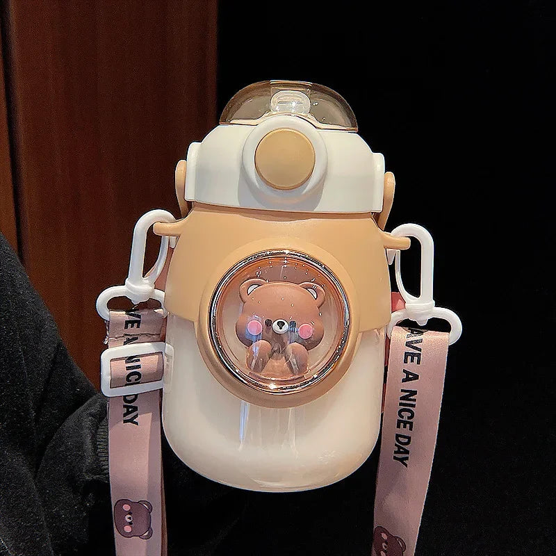 Cute Kids Water Bottles With Straw