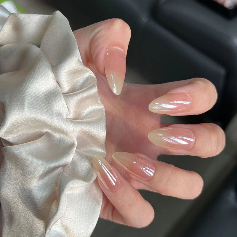 Textured 3D Metallic French Manicure Press-On Nails