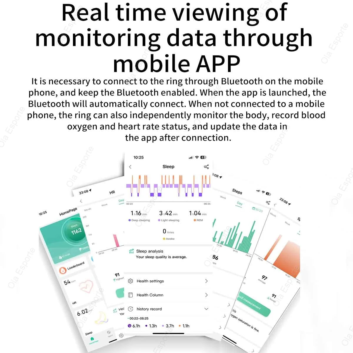 2025 Smart Ring Bluetooth Heart Rate SpO2 Fitness Tracker Waterproof