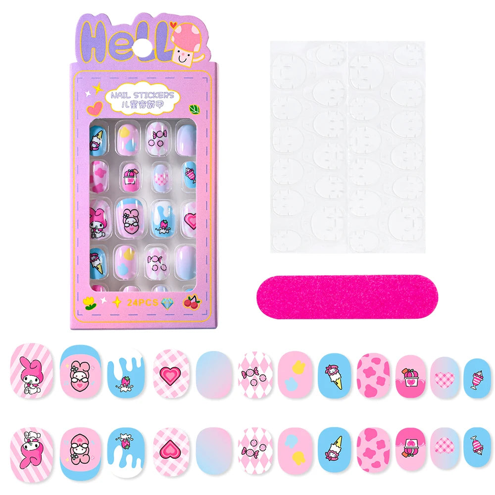 3D Cartoon Fake Nails for Girls