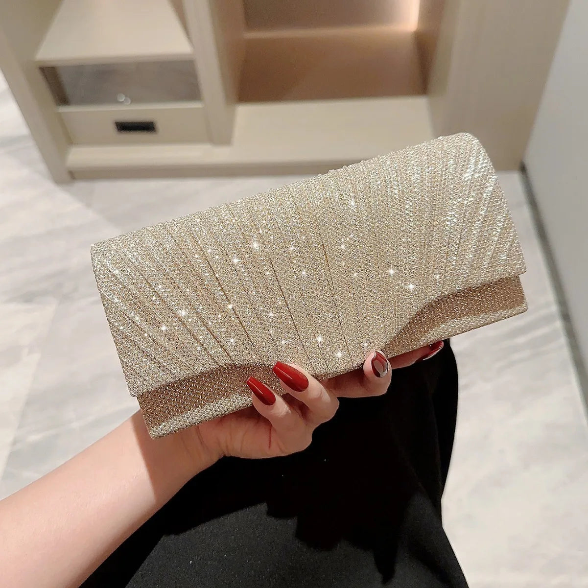 Silver Clutch Evening Bag