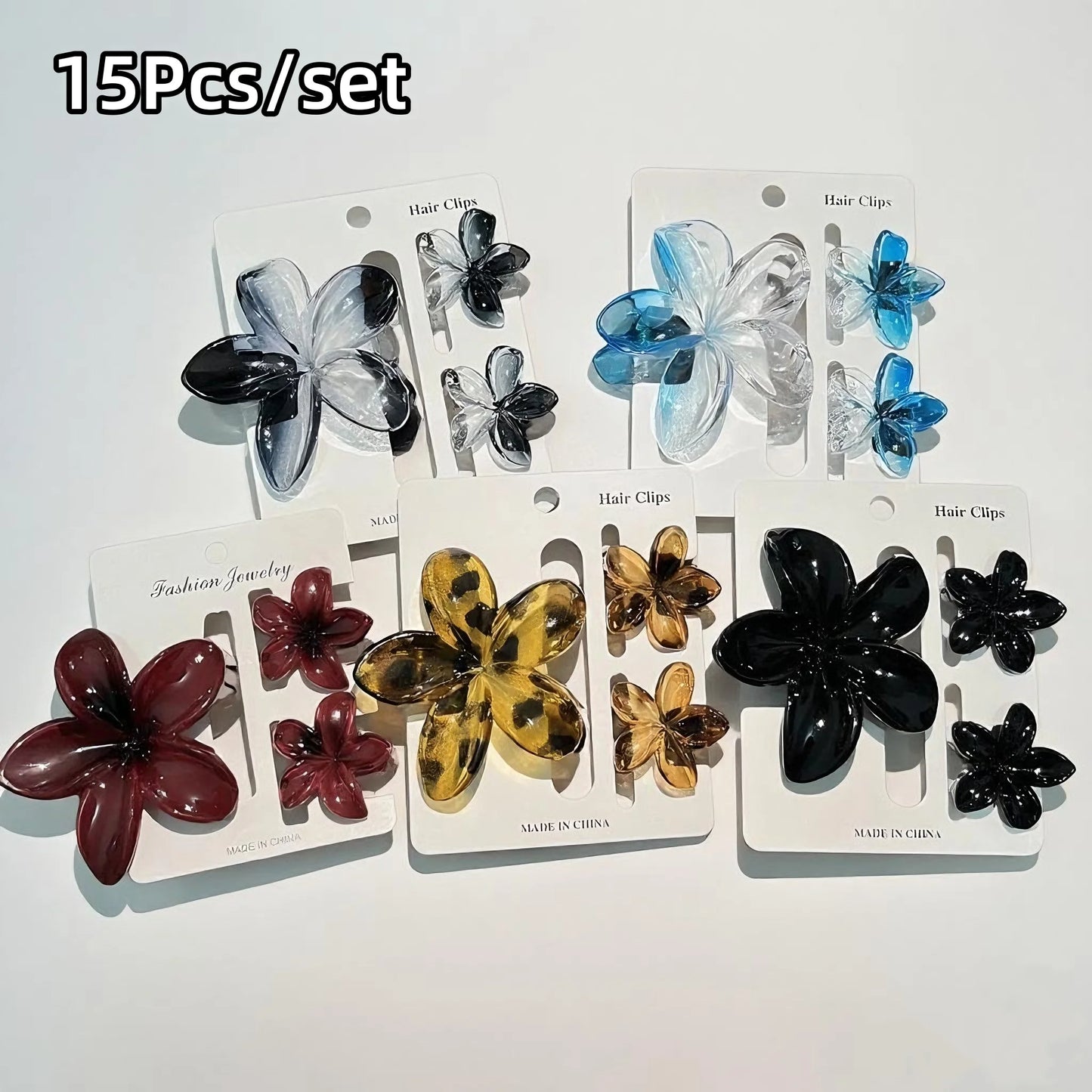 Gradient Flower Hair Clips