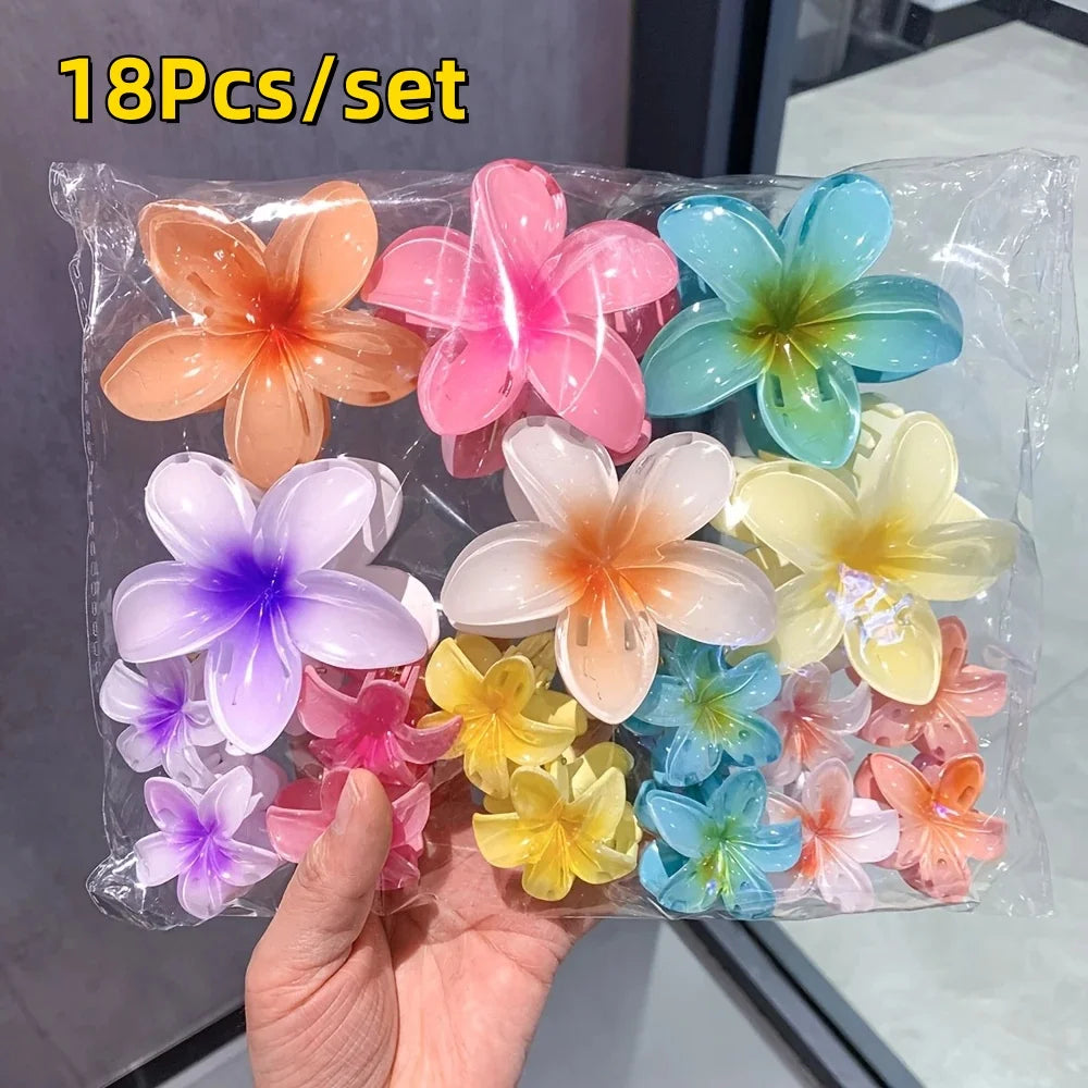 Gradient Flower Hair Clips