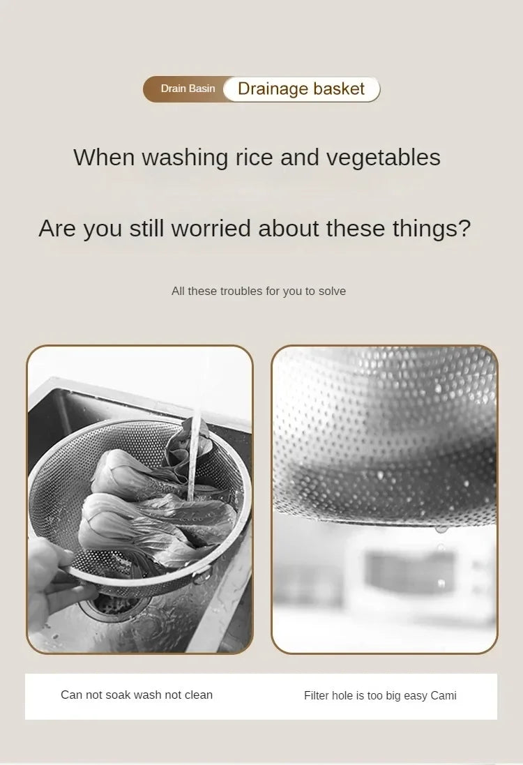 Rice Washer Strainer Bowl