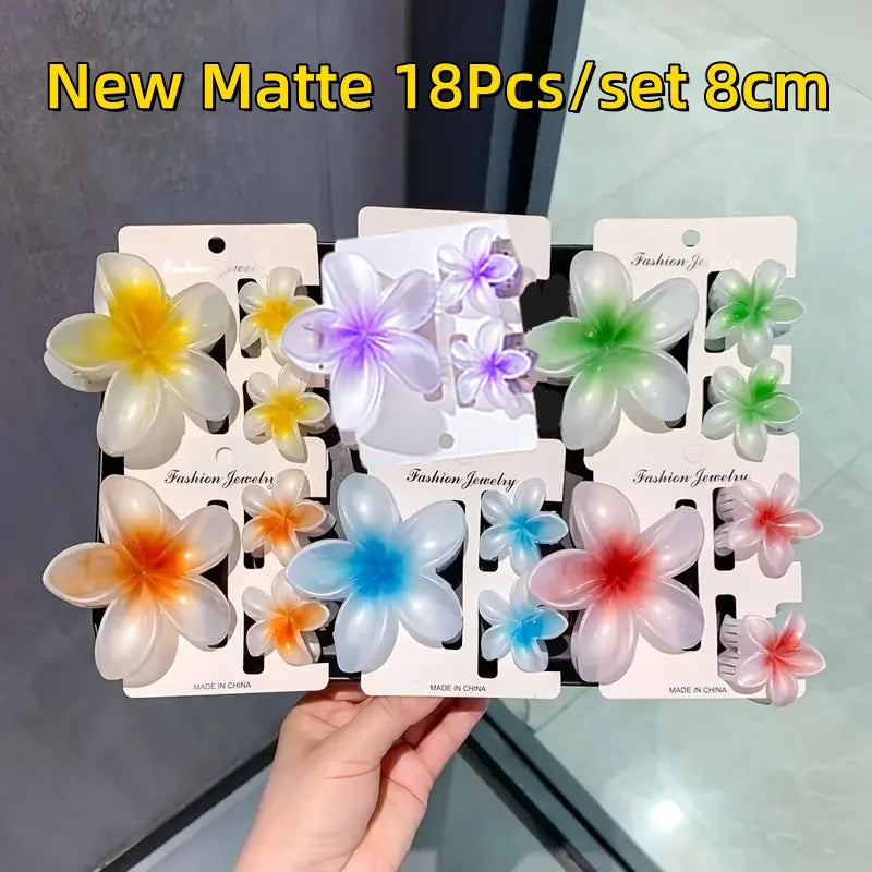 Gradient Flower Hair Clips