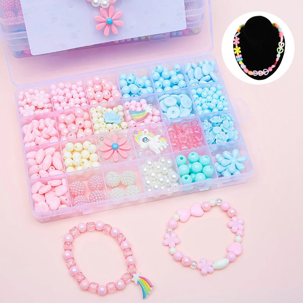 500pcs DIY Beaded Bracelet & Necklace Craft Set