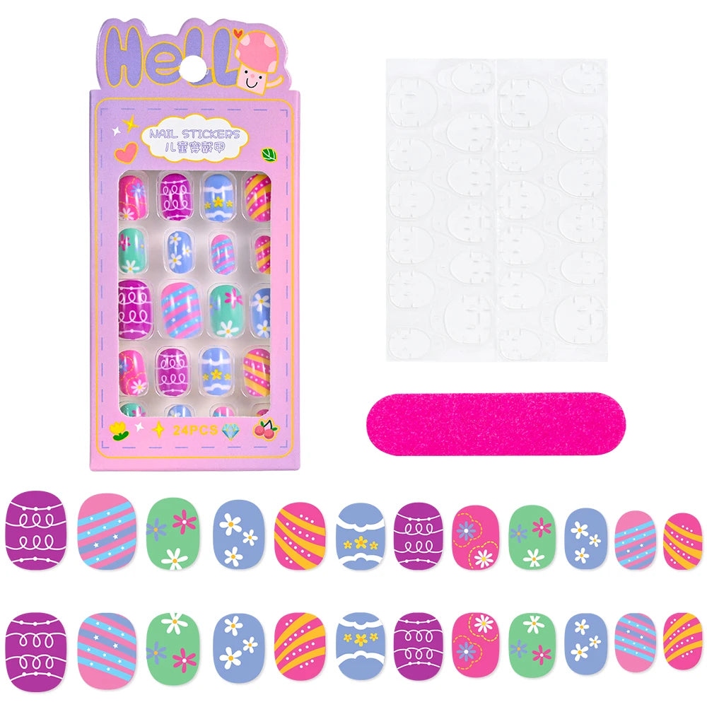 3D Cartoon Fake Nails for Girls