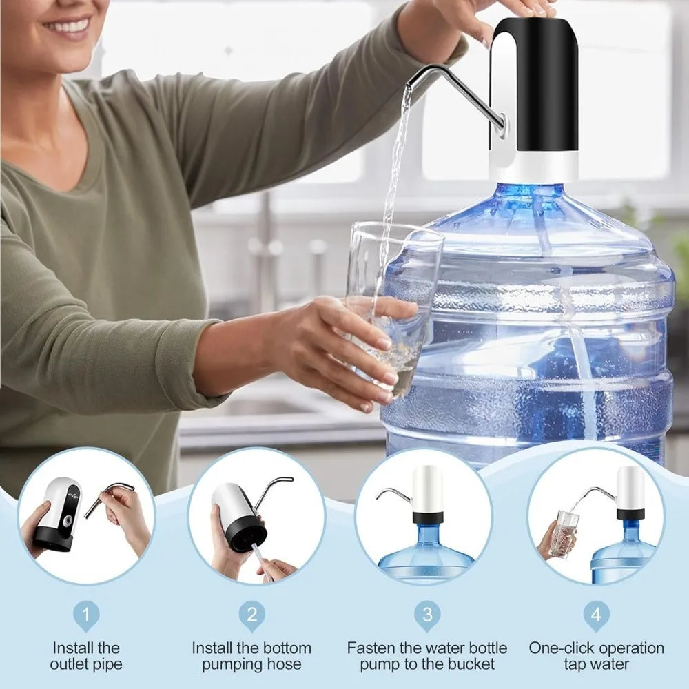 USB Rechargeable Water Bottle Pump 5 Gallon Water Bottle Dispenser
