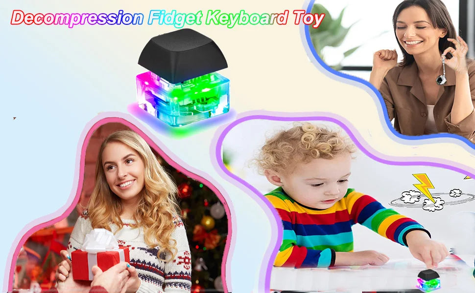 LED Keyboard Fidget Keychain