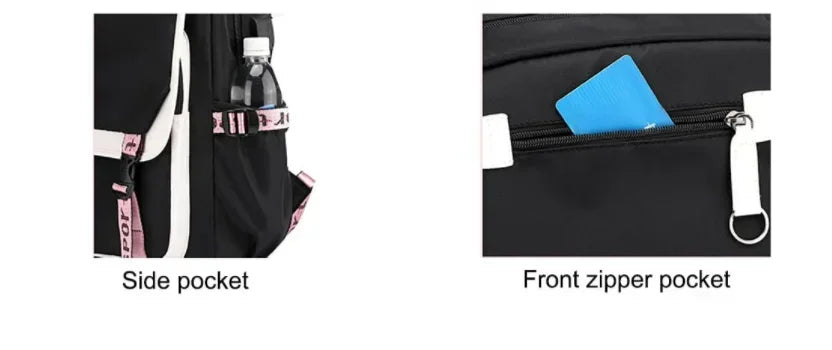 Trendy 2025 KPop Movie Print Backpack for Girls & Boys