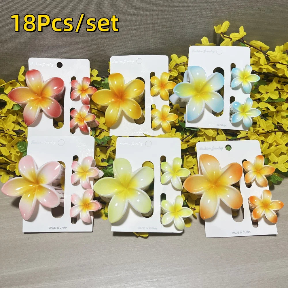 Gradient Flower Hair Clips