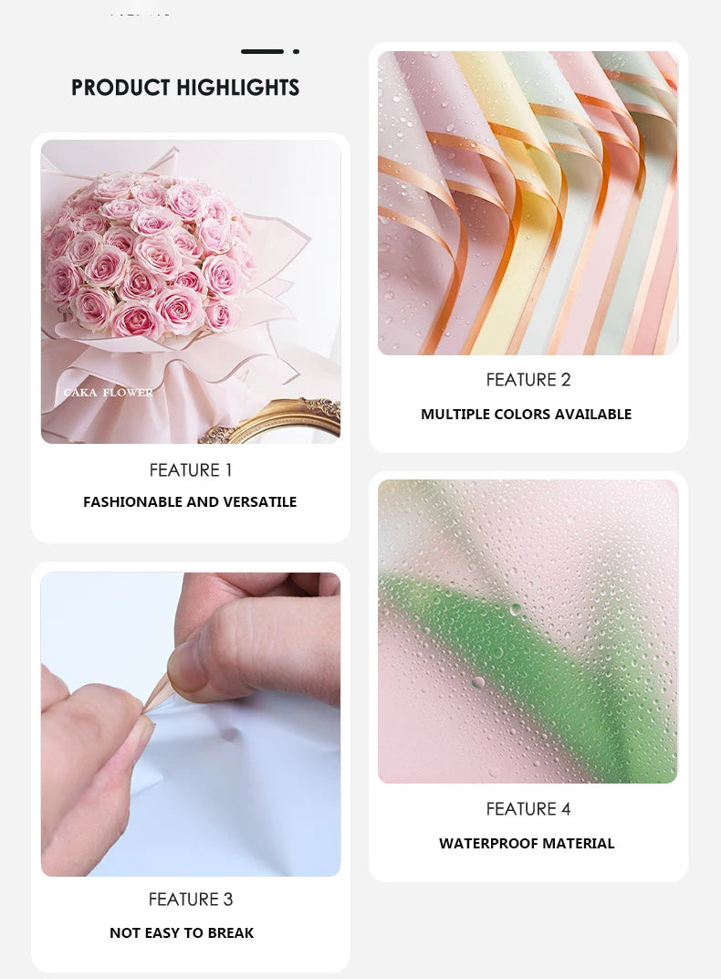 Flower Wrapping Paper with Golden Edges