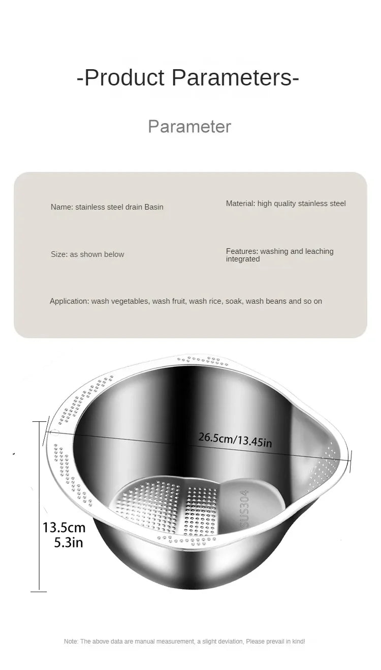 Rice Washer Strainer Bowl