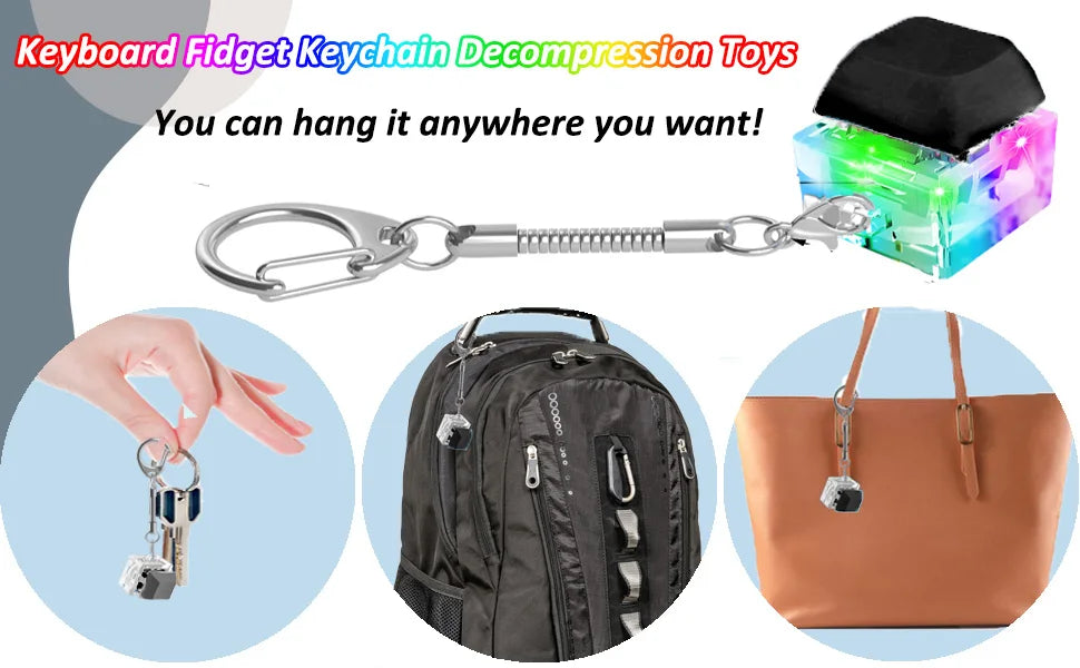 LED Keyboard Fidget Keychain