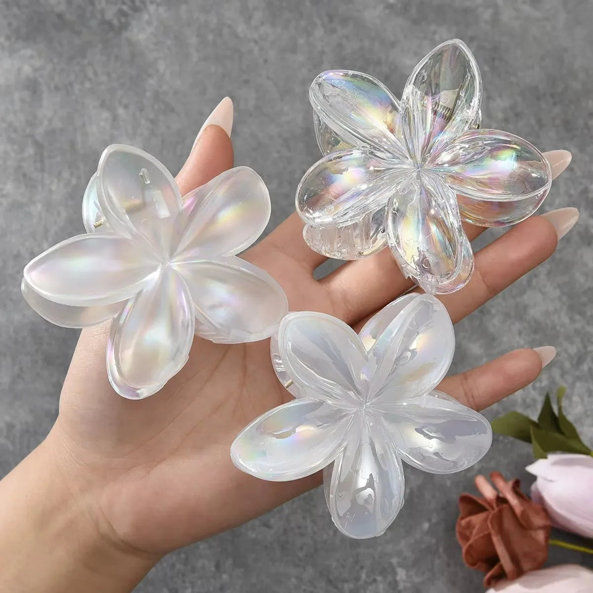 Gradient Flower Hair Clips