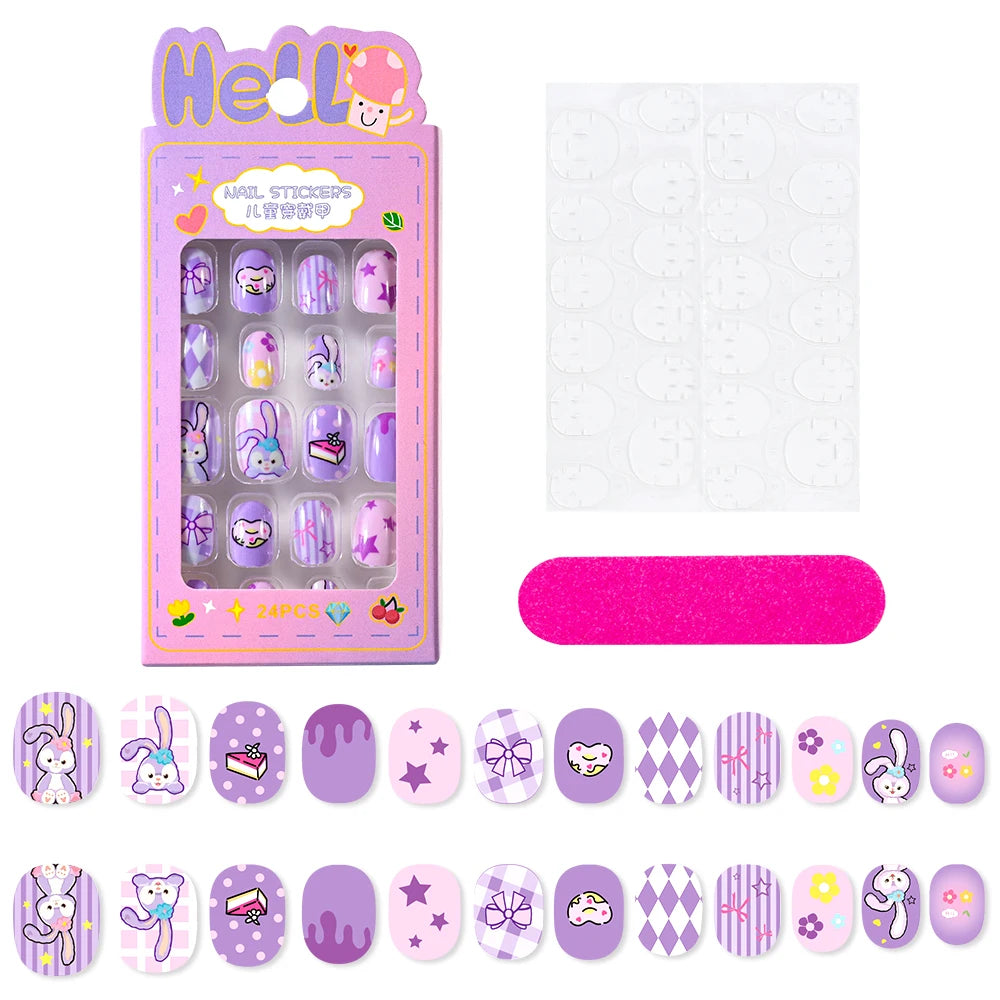 3D Cartoon Fake Nails for Girls