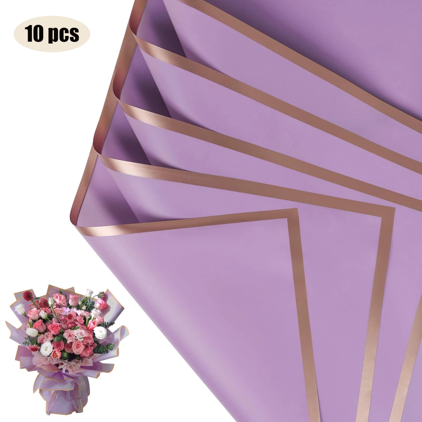 Flower Wrapping Paper with Golden Edges