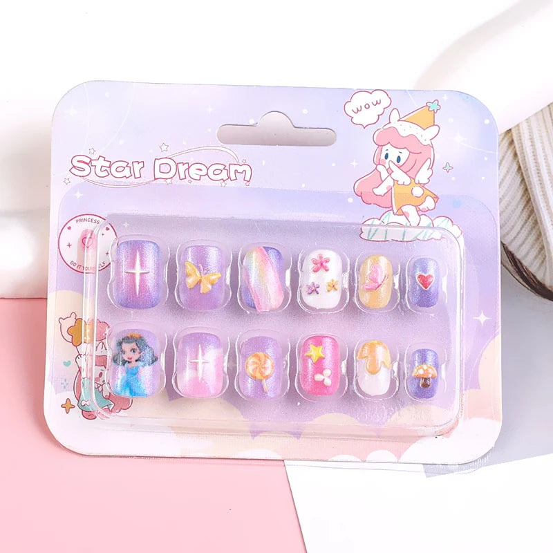 3D Cartoon Fake Nails for Girls