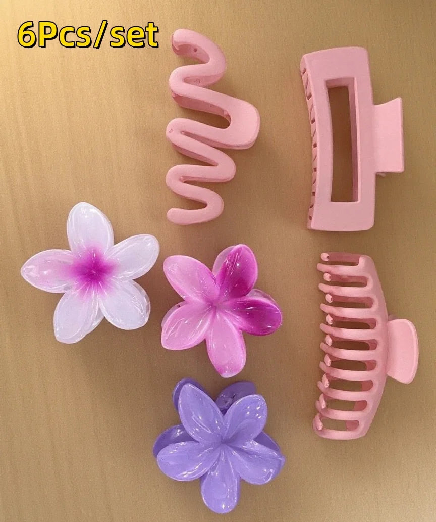 Gradient Flower Hair Clips