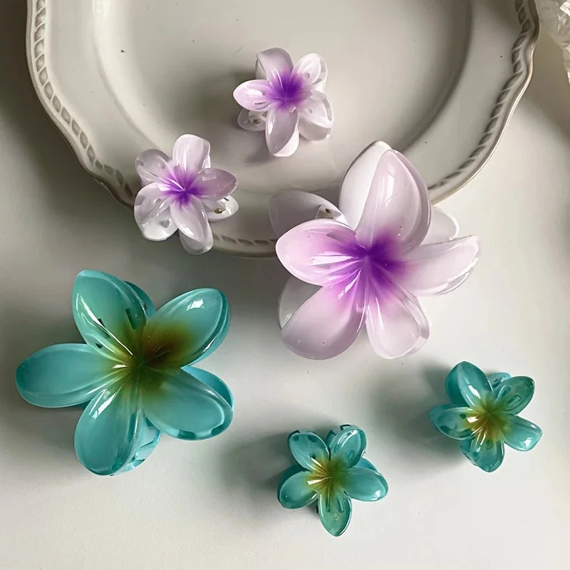 Gradient Flower Hair Clips