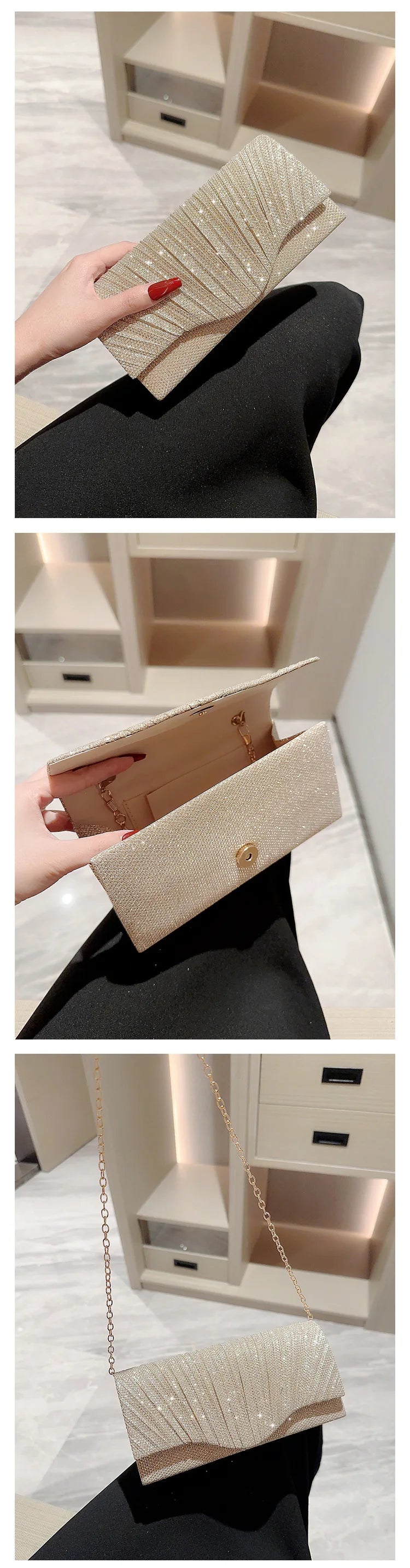 Silver Clutch Evening Bag