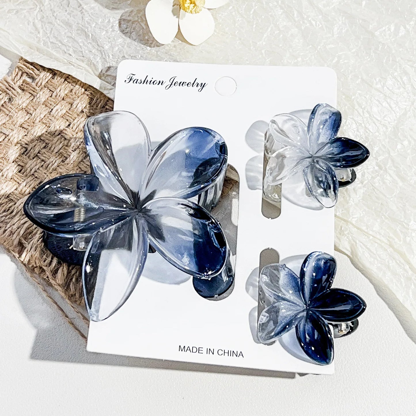 Gradient Flower Hair Clips