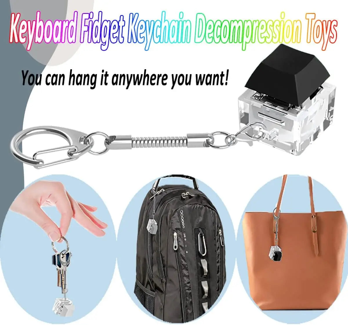 LED Keyboard Fidget Keychain