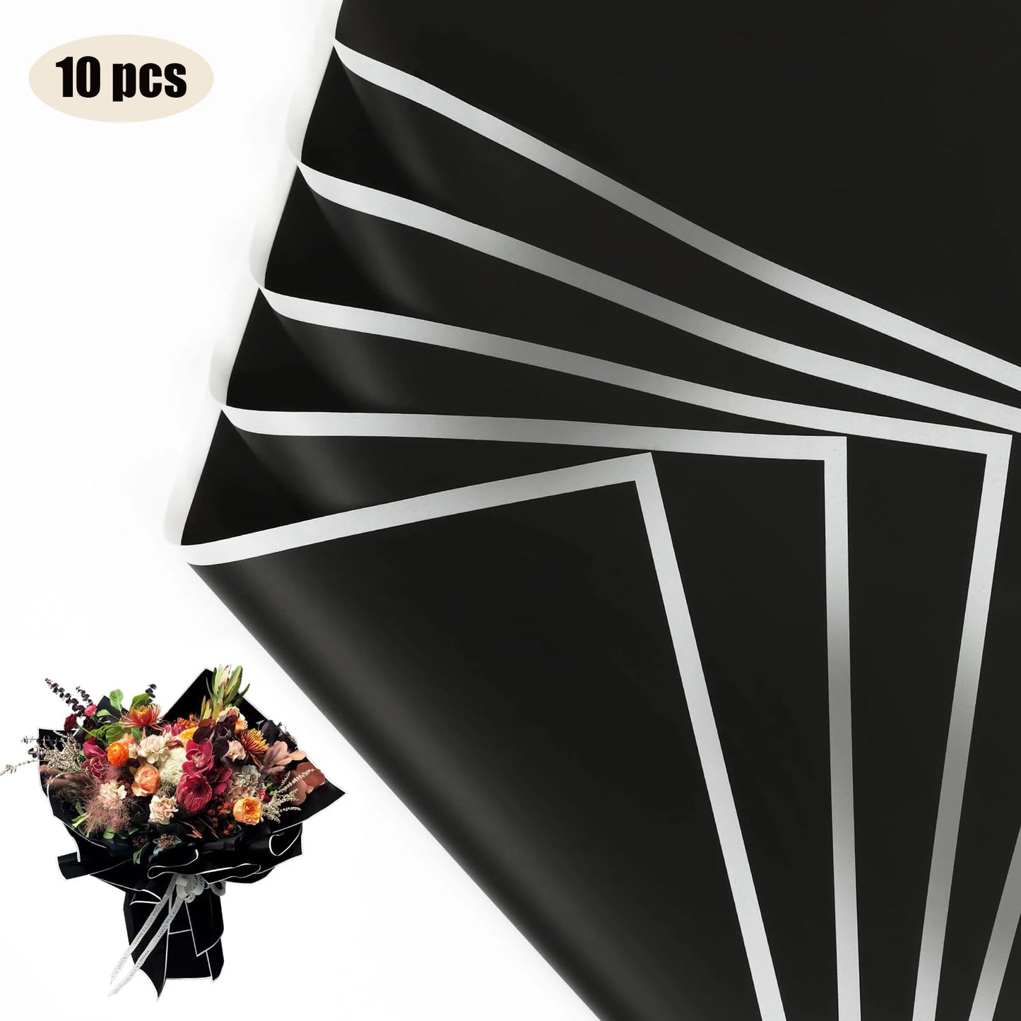 Flower Wrapping Paper with Golden Edges