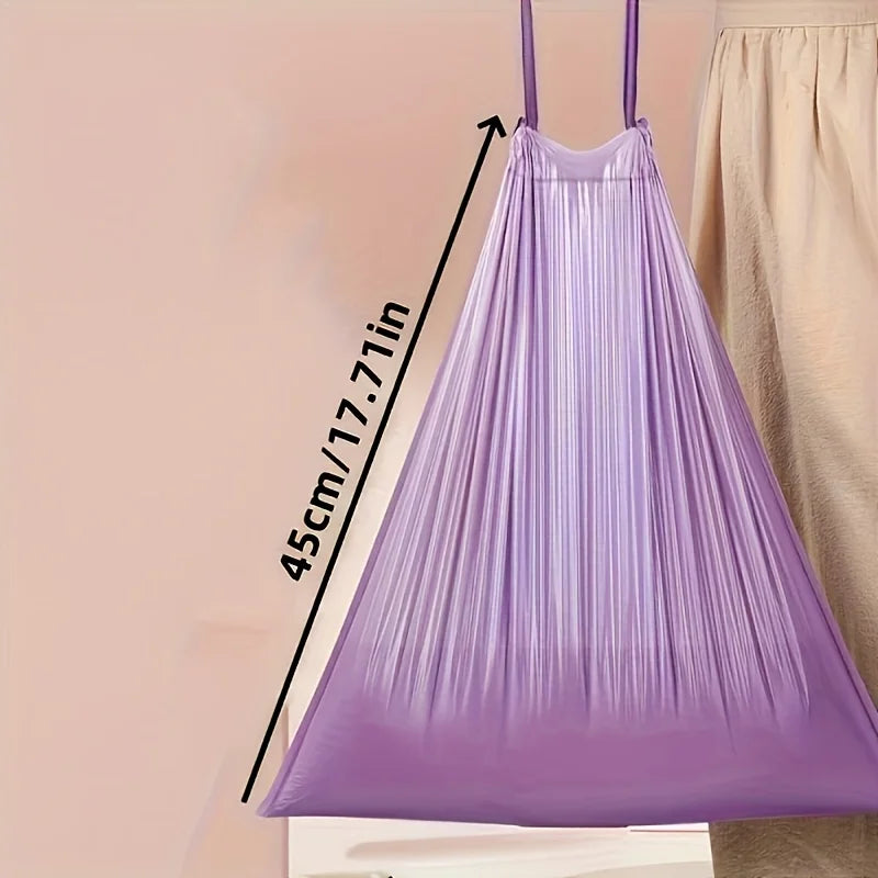 Purple Drawstring Disposable Trash Bags 100 Pack