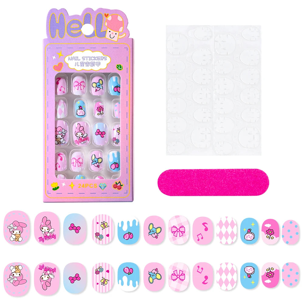 3D Cartoon Fake Nails for Girls