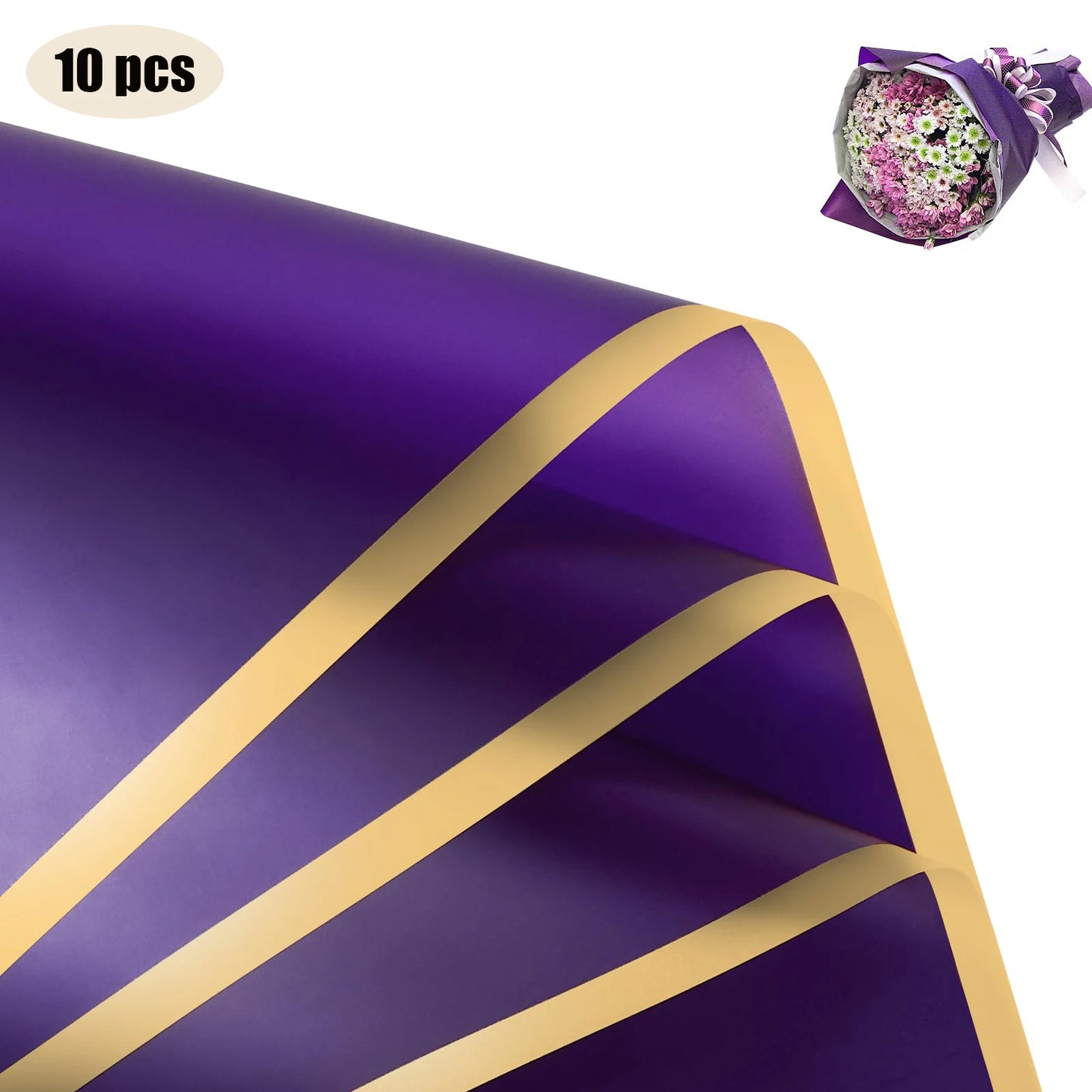 Flower Wrapping Paper with Golden Edges