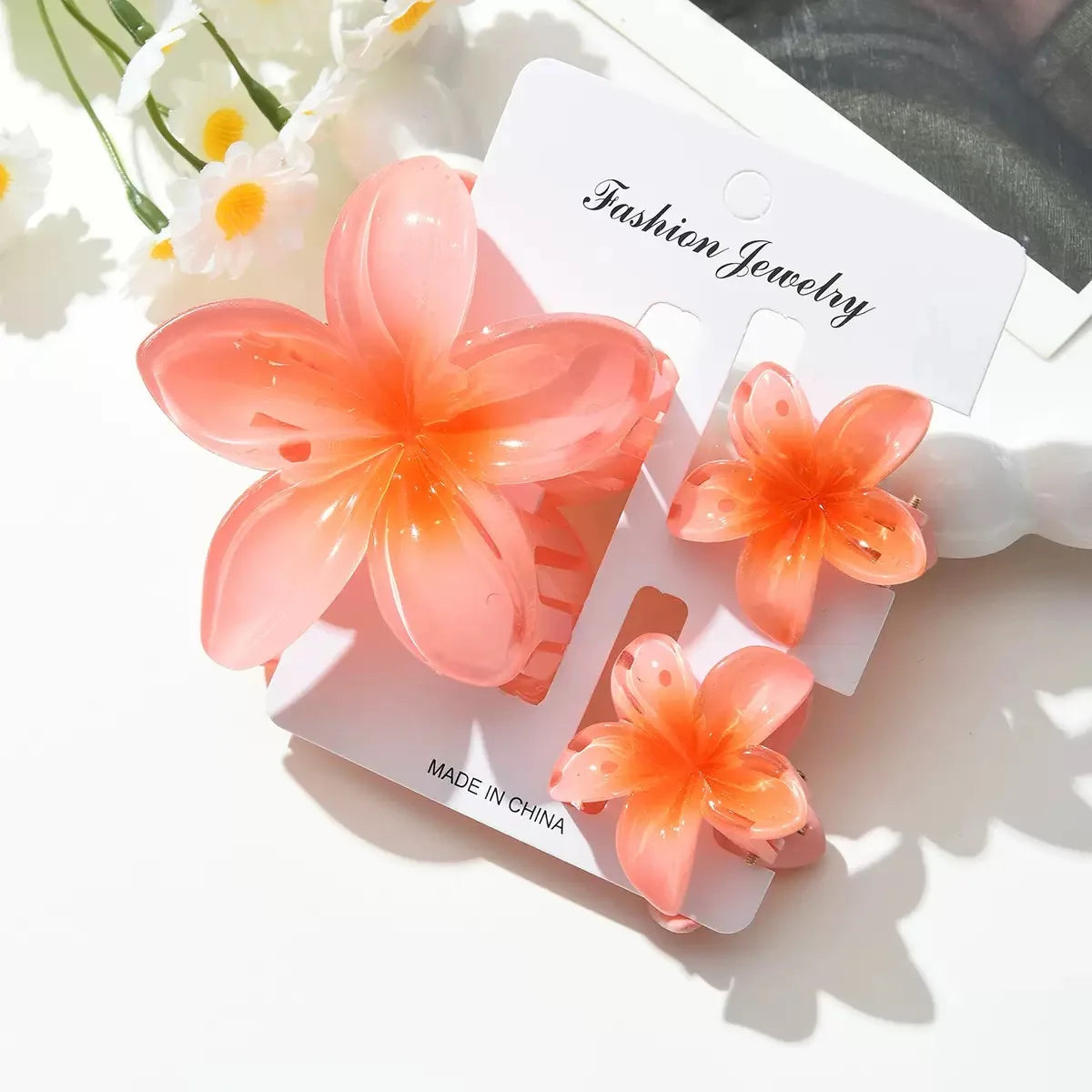 Gradient Flower Hair Clips