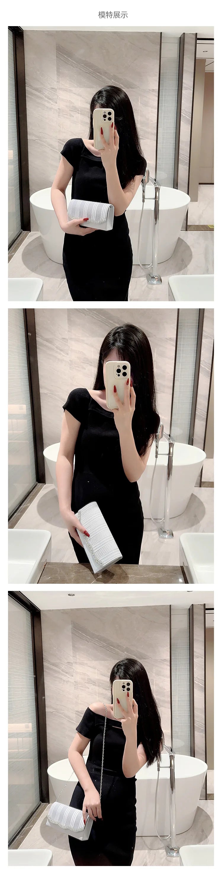 Silver Clutch Evening Bag